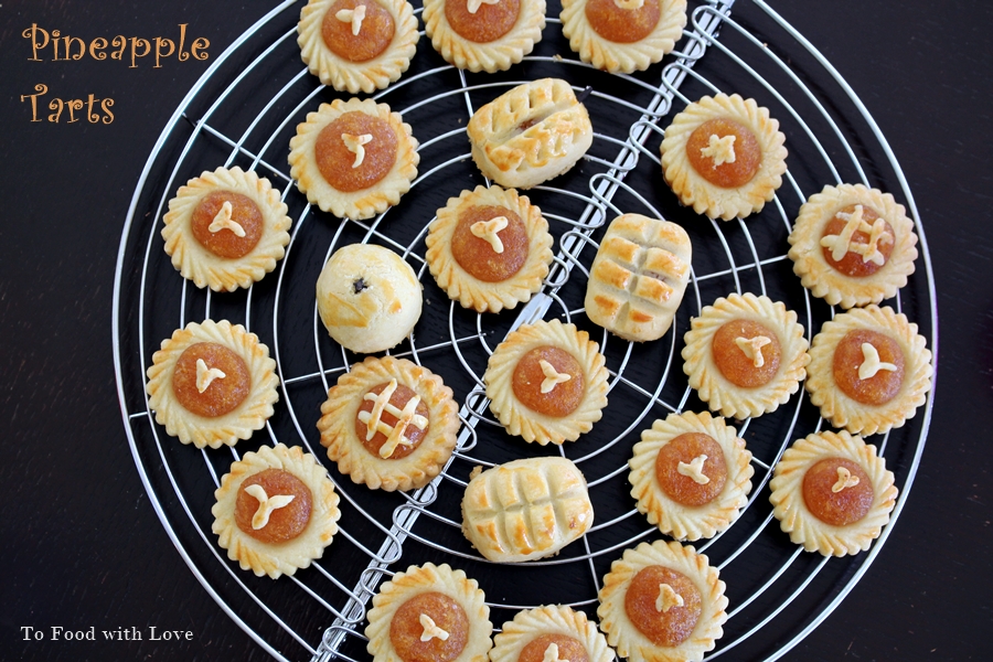 A variety of shapes of pineapple tarts by To Food With Love